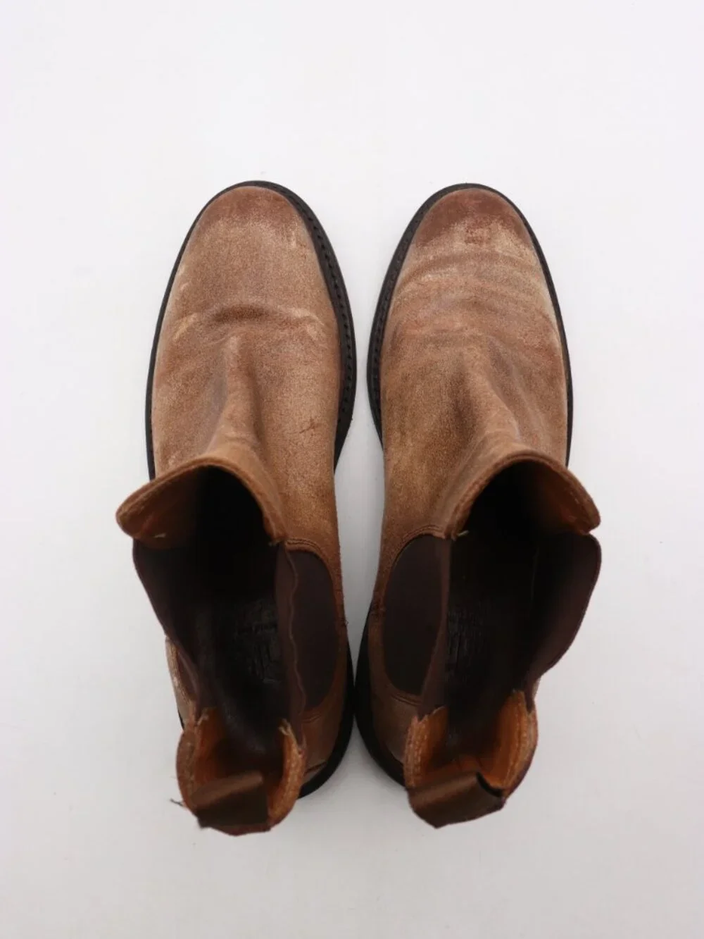 Frye Bowery Men's Size 10 D Brown Waxed Suede Leather Chelsea Ankle Boots 11728